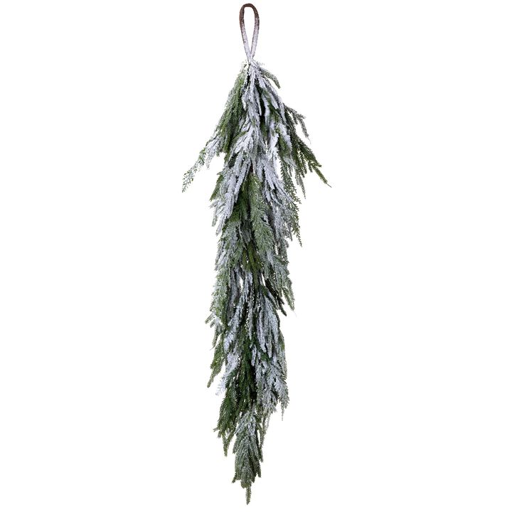 4' x 8" Frosted Norfolk Pine Artificial Christmas Garland  Unlit
