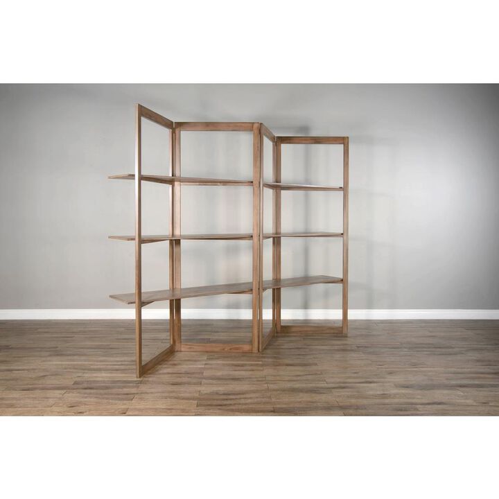 Sunny Designs Doe Valley 80 Wood Room Divider/Bookcase in Taupe Brown