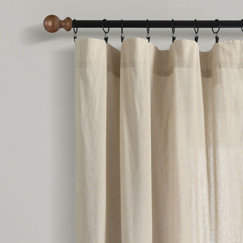 Linen Button Botanical Garden Window Curtain Panels