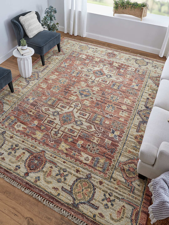 Fillmore 69CKF 4' x 6' Red/Ivory/Gold Rug