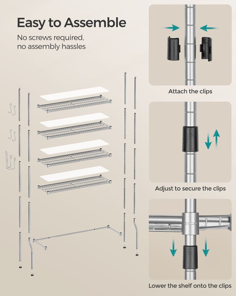 4-Tier Metal Over-the-Toilet Storage Shelf