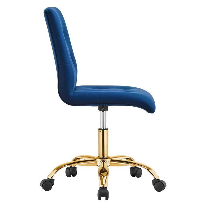 Modway Prim Home Office Desks and Chairs, Gold Navy