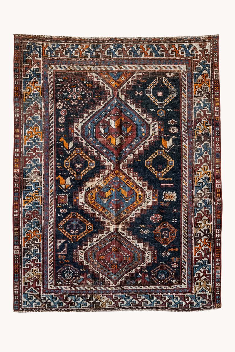 District Loom Vintage Caucas scatter rug-Anaconda