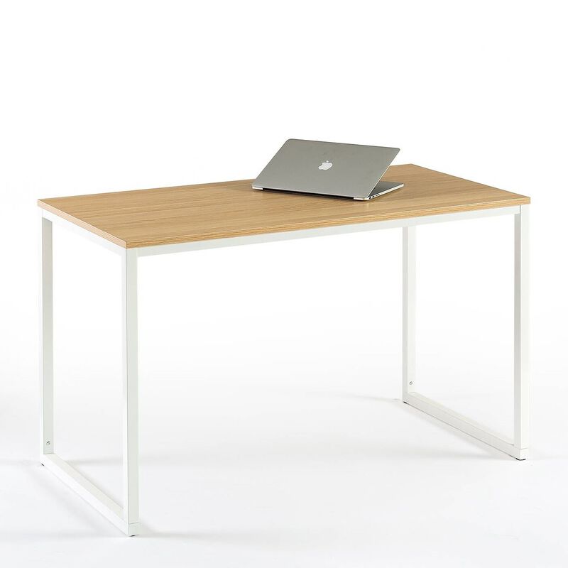 Hivvago Modern Home Office Desk with Metal Frame and Wood Table Top
