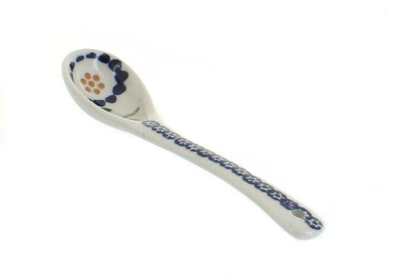 Blue Rose Polish Pottery Small Dots Sugar Spoon