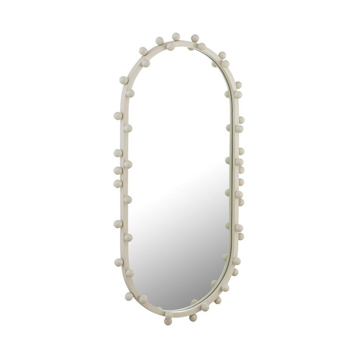 Belen Kox Whimsical Ivory Oval Wall Mirror, Belen Kox