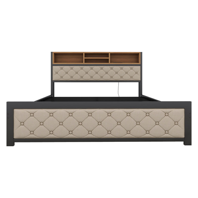 Merax Metal Frame Platform Bed With 4 Drawers