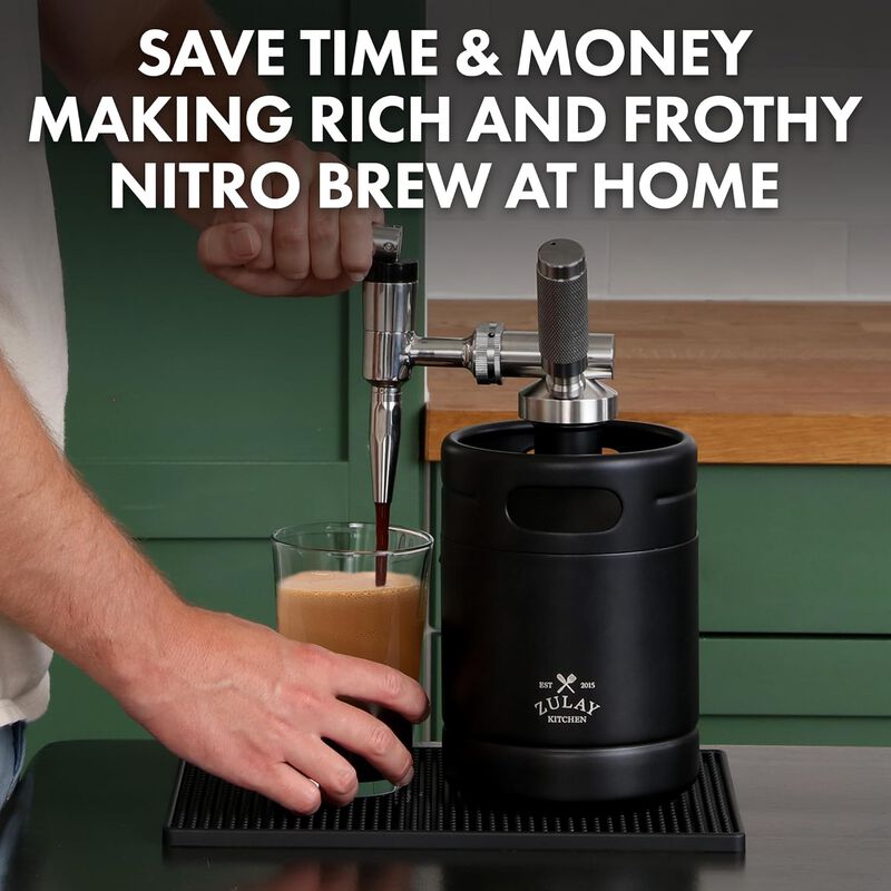 Nitro Cold Brew Maker with Pressure Relieving Valve & Creamer Faucet