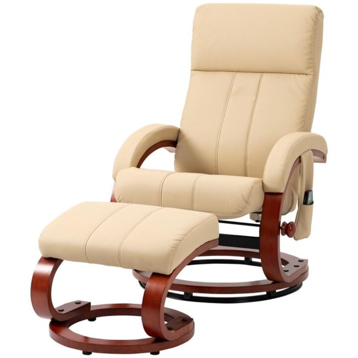 Adjustable Faux Leather Electric Remote Massage Recliner Chair w/ Ottoman