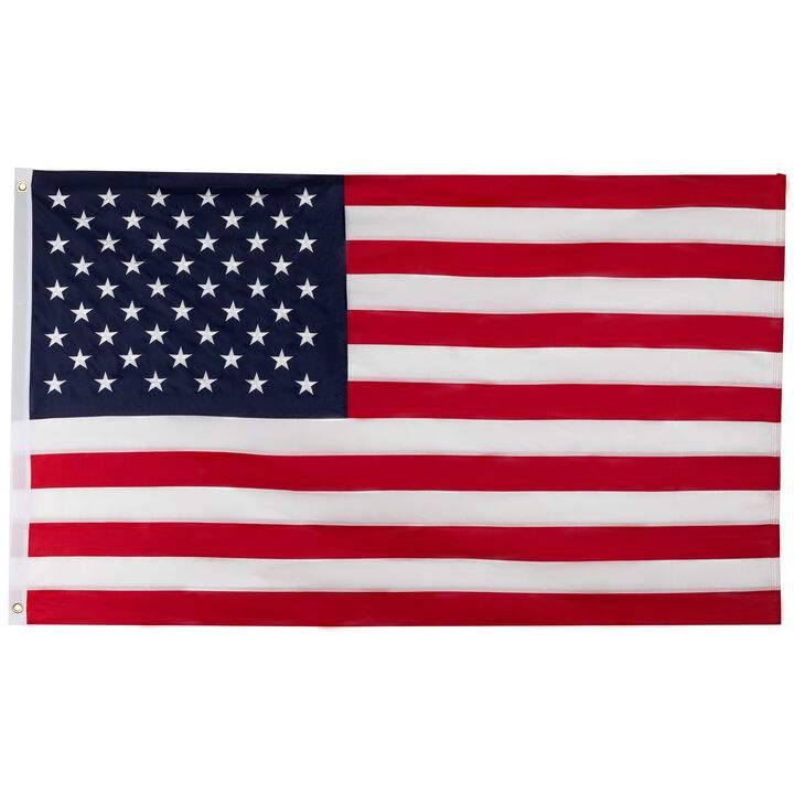 Patriotic Embroidered Outdoor USA House Flag - 60" x 36"