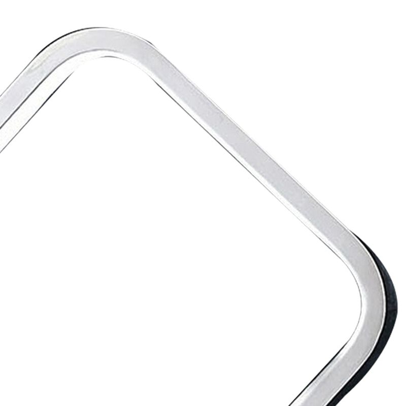 22 Inch Table Lamp, Square LED Light, Modern Accent Metal Base, Chrome-Benzara