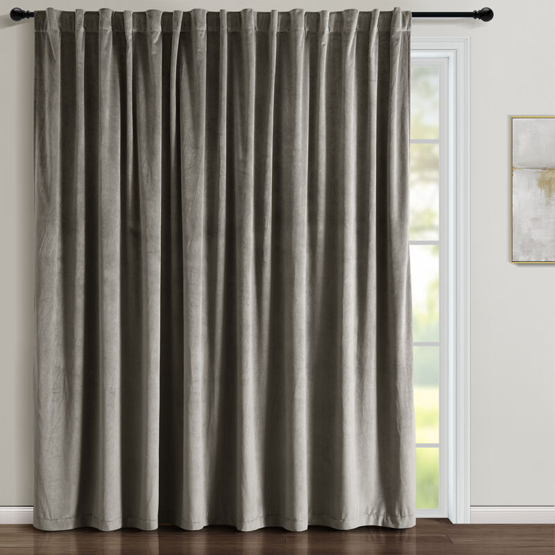 Prima Velvet Solid Light Filtering Back Tab/Rod Pocket  Window Curtain Panels