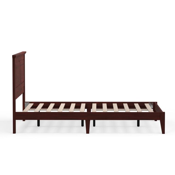 Glenwillow Home Cottage Style Wood Platform Bed in Queen - Cherry