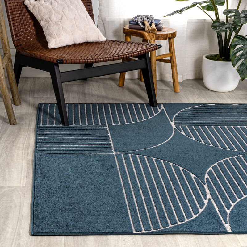 Nordby Geometric Arch Scandi Striped Area Rug