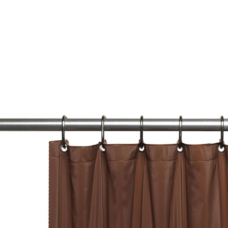 Carnation Home Fashions Premium 4 Gauge Vinyl Shower Curtain Liner with Weighted Magnets and Metal Grommets - Brown 72x72"