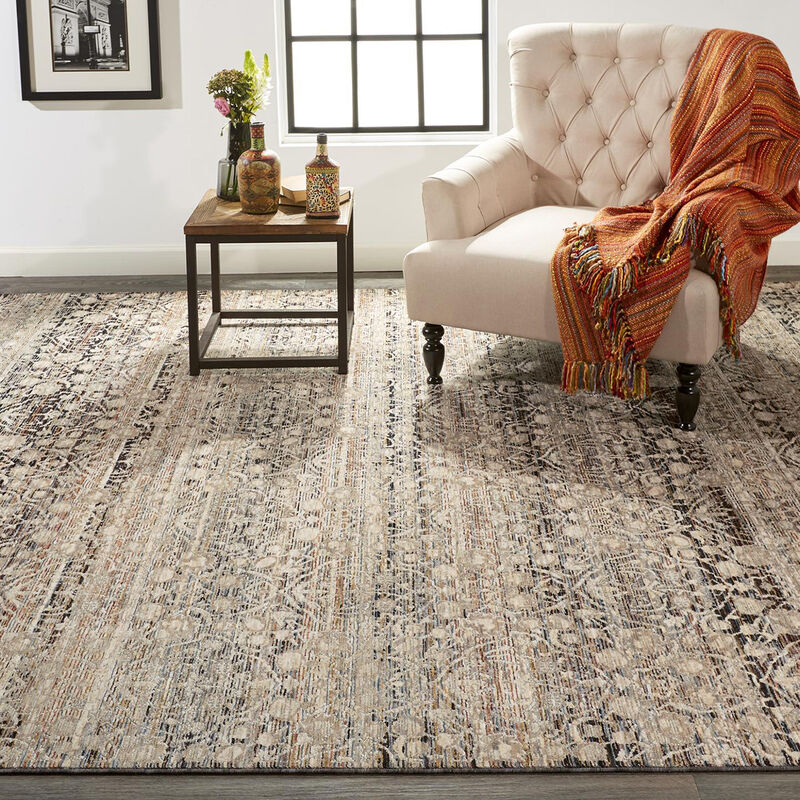 Caprio 3961F Gray/Ivory/Tan 2'6" x 12' Rug