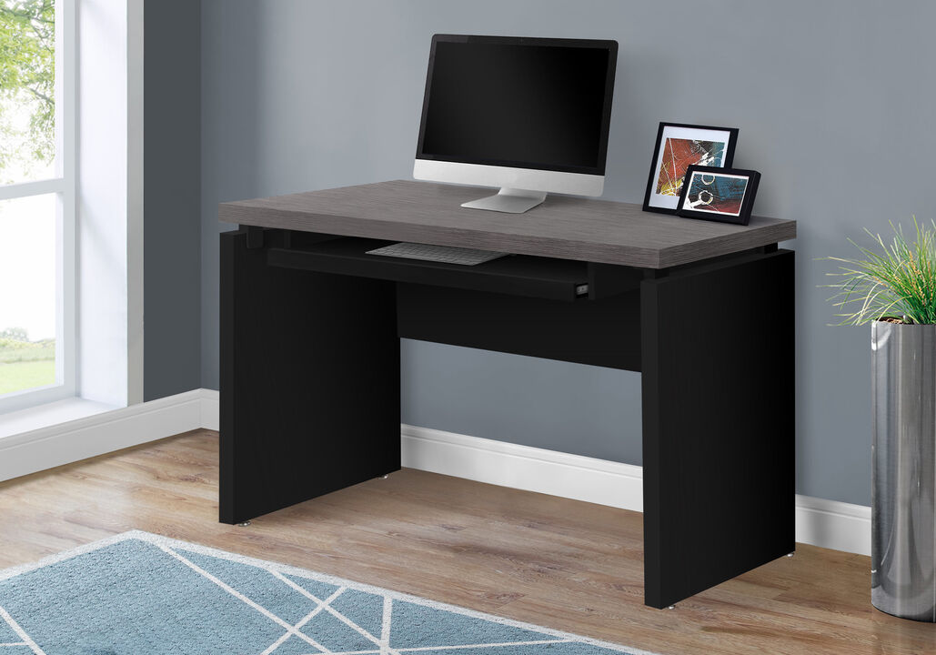Computer Desk, Home Office, Laptop, 48"L, Work, Laminate, Black, Grey, Contemporary, Modern