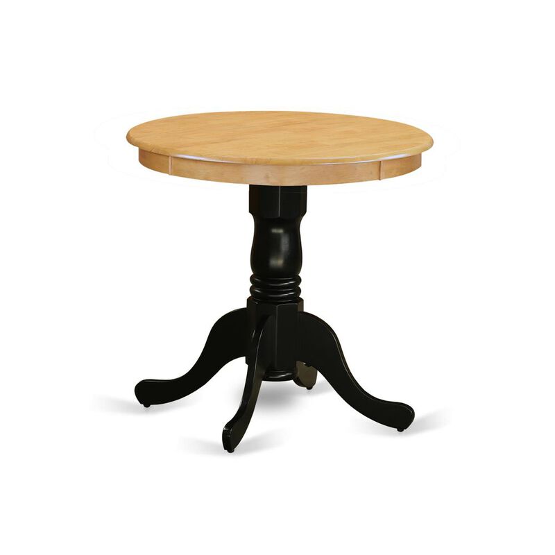East West Furniture Dining Table Oak & Black, EMT-OBK-TP