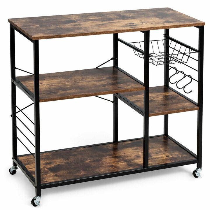 Rolling Industrial Kitchen Baker's Storage Shelf