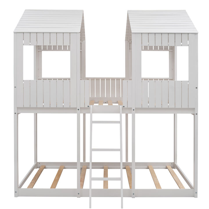 Merax Bunk Bed with Roof and Ladder