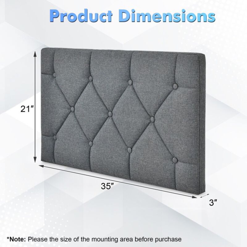 PU Leather Upholstered Wall Mounted Headboard for Bedroom