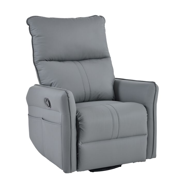 Mondawe 360 ° Swivel Nursery Rocking Swivel Recliner Chair, Glider Chair with Side Pocket