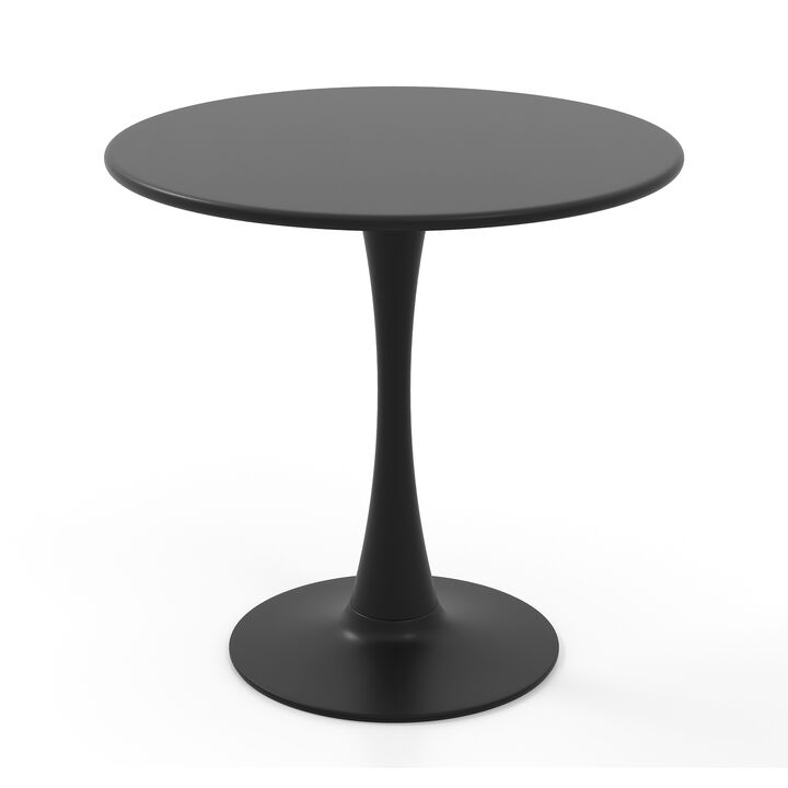 31.5" Round Dining Table with Anti-Slip PP Ring-Black