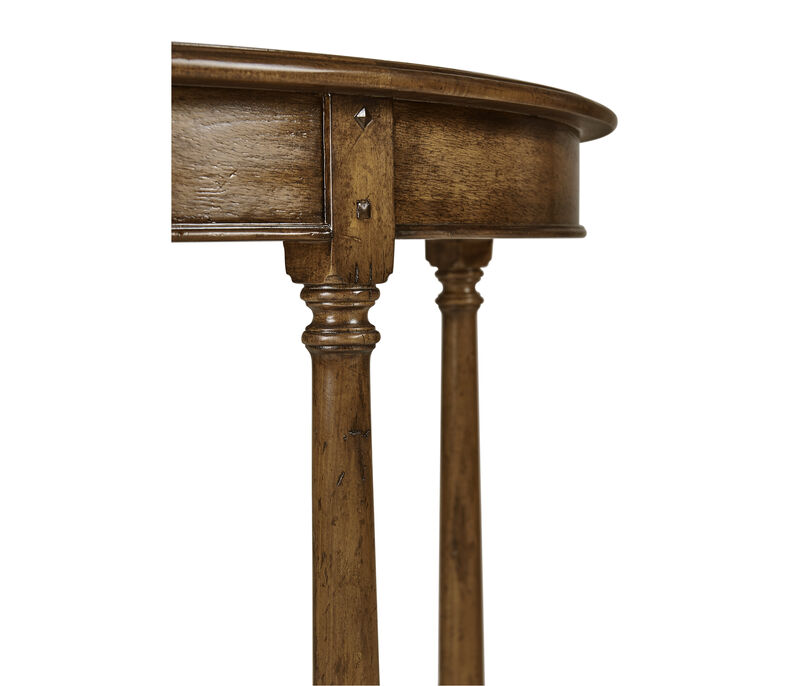 Walnut Demilune Console Table