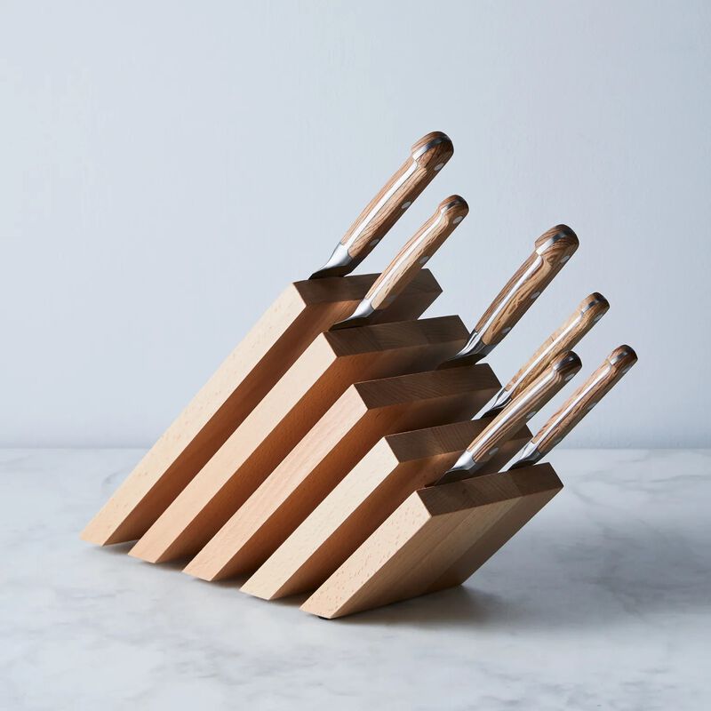 ZWILLING Italian Slanted Magnetic Knife Block - Natural Beechwood