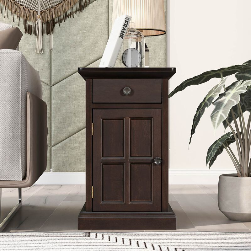 Merax Classic Multifunctional End Table with USB Ports