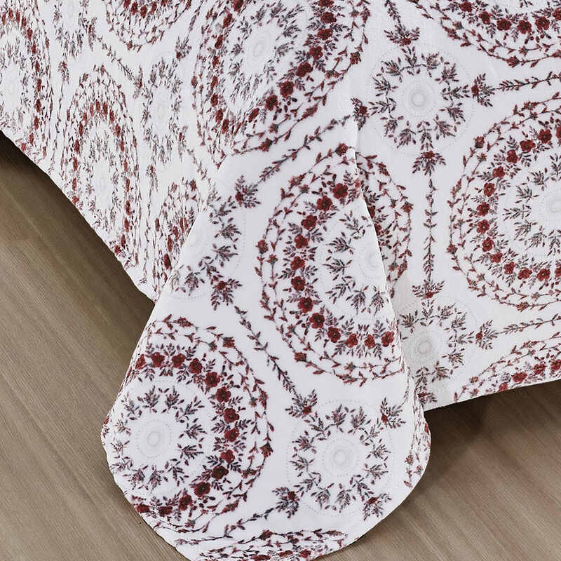 Plazatex Luxurious Ultra Soft Lightweight Yesenia Printed Bed Blanket Floral 90" x 90"