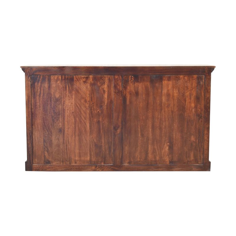 Light Walnut Solid Wood Glazed Sideboard