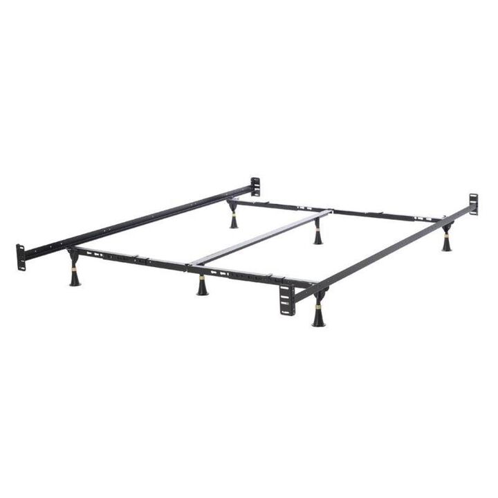 Hivvago Queen/King Adjustable Metal Bed Frame with Headboard Footboard Brackets