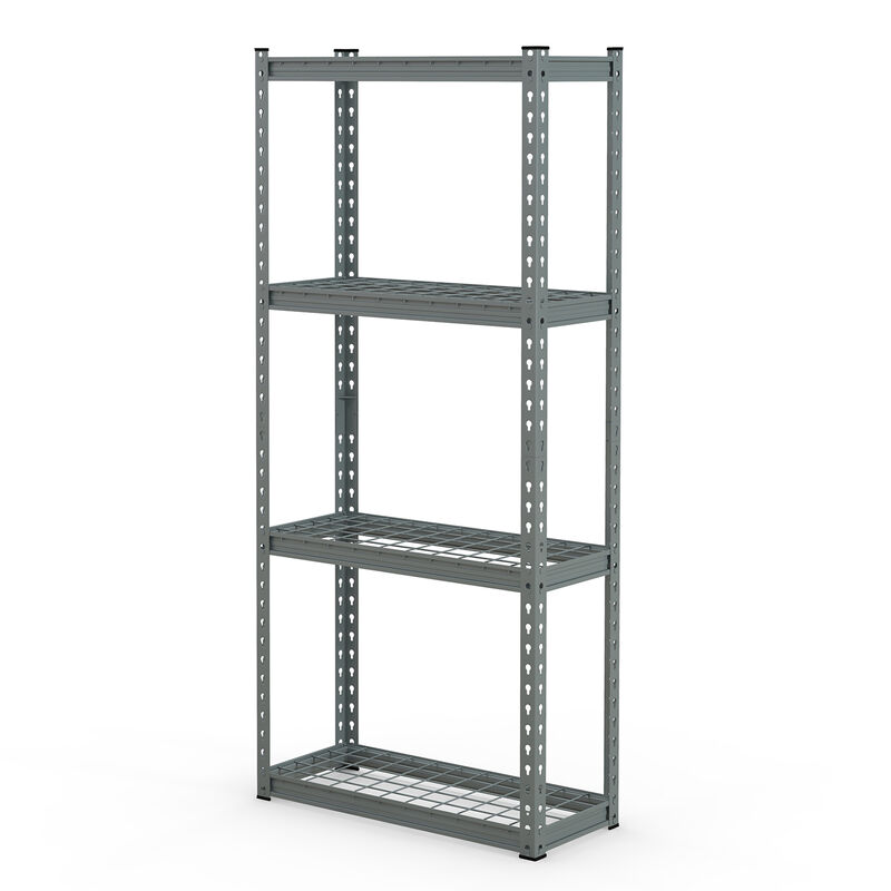 4-Tier Metal Shelving Unit with Anti-slip Foot Pad and Anti-tipping Device