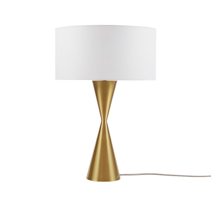 Gracie Mills Gloria Gold Hourglass Metal Table Lamp