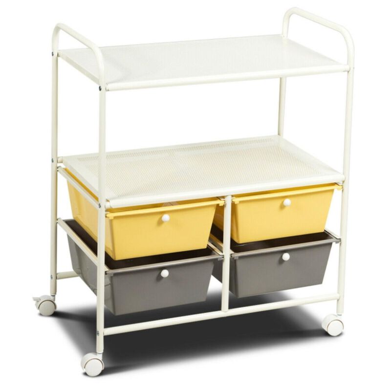 Hivvago 4 Drawers Shelves Rolling Storage Cart Rack