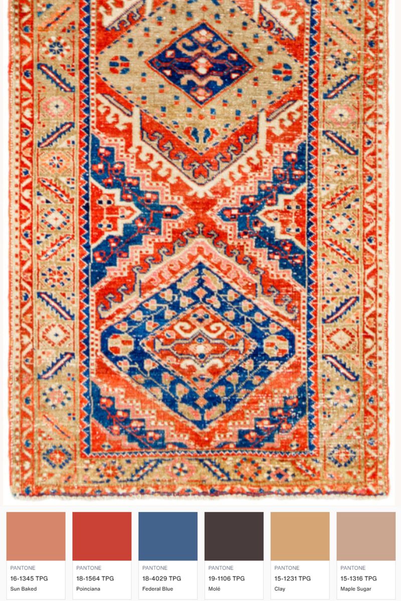 District Loom Antique Heriz Runner Rug-Mariner