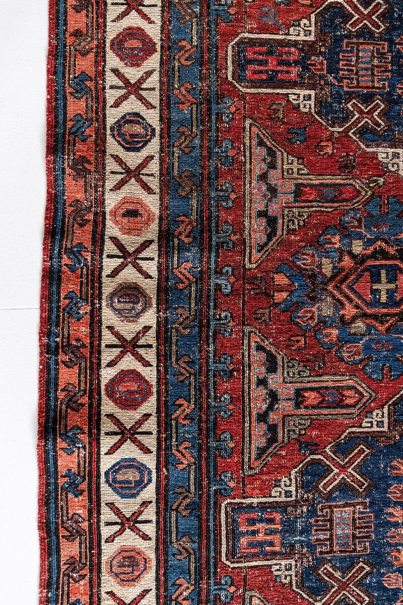 District Loom Vintage Soumak scatter rug-Teton