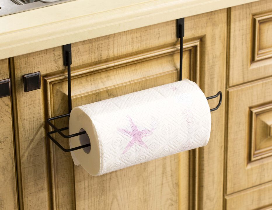 Over The Cabinet Paper Towel Holder, Black