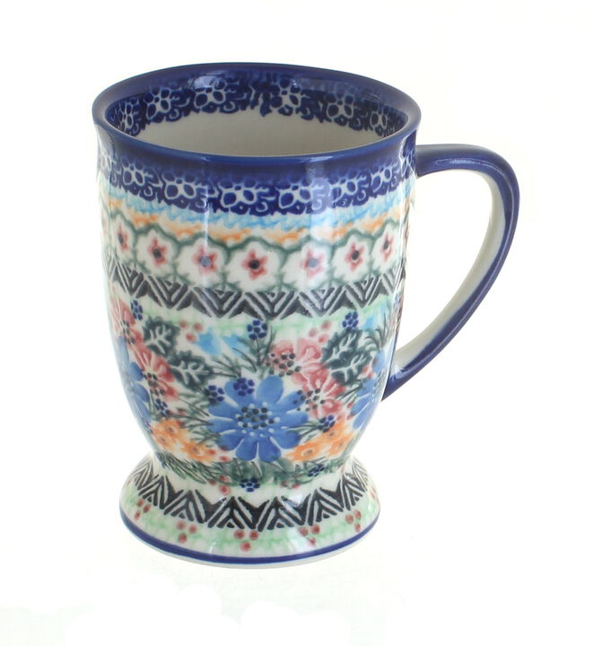 Blue Rose Polish Pottery Tara Pedestal Coffee Mug