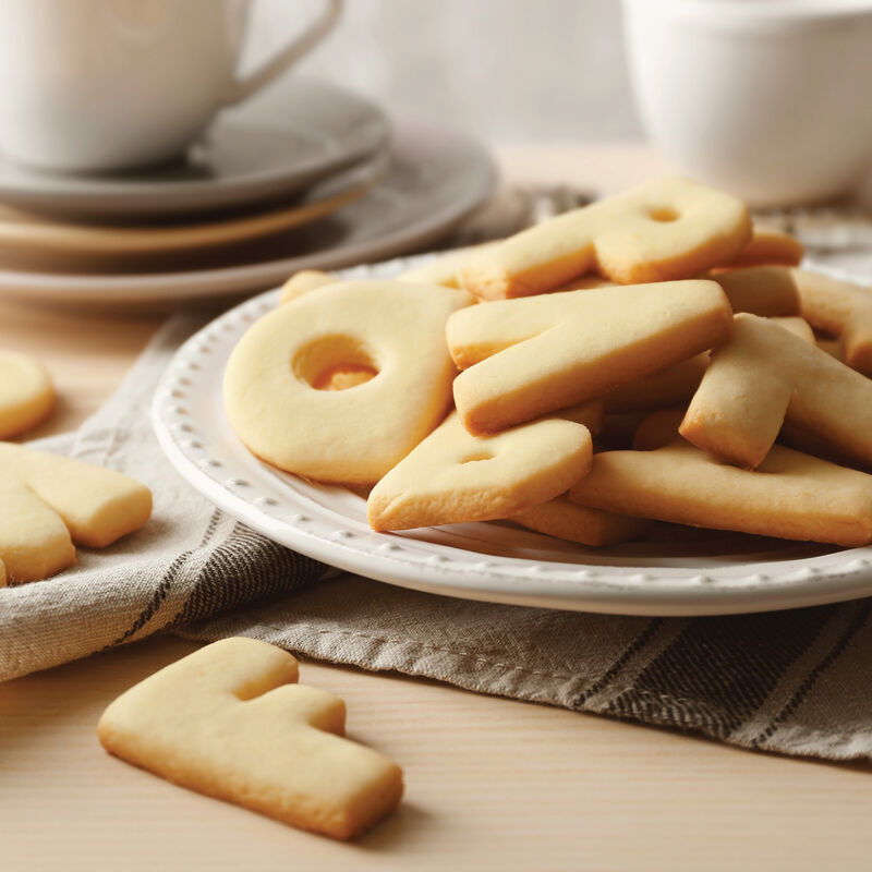 Baker's Secret Cookie Cutter Set Stainless Steel Jumbo Size 26 Letters, Stainless Steel Heat Resistant, in Gift Packaging, Alphabet Big Letters for Baking, Silver