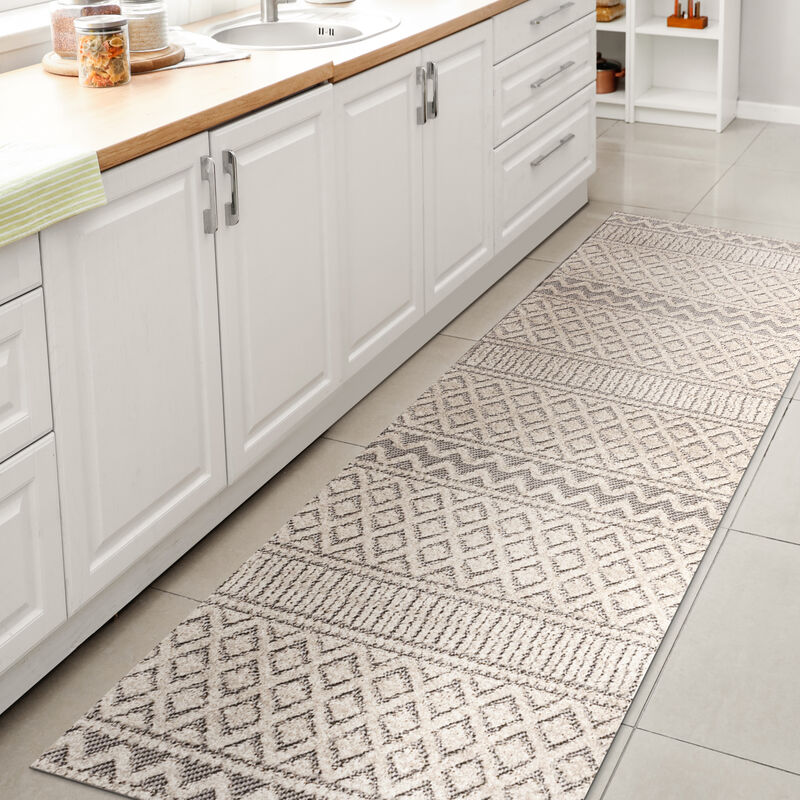 Ormond High-Low Modern Trellis Geometric Area Rug