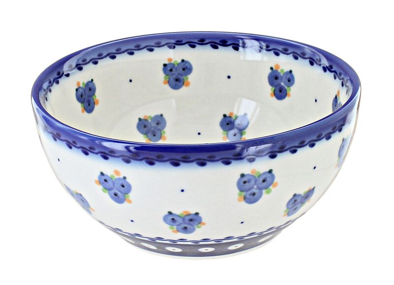 Blue Rose Polish Pottery Morning Medley Cereal/Soup Bowl