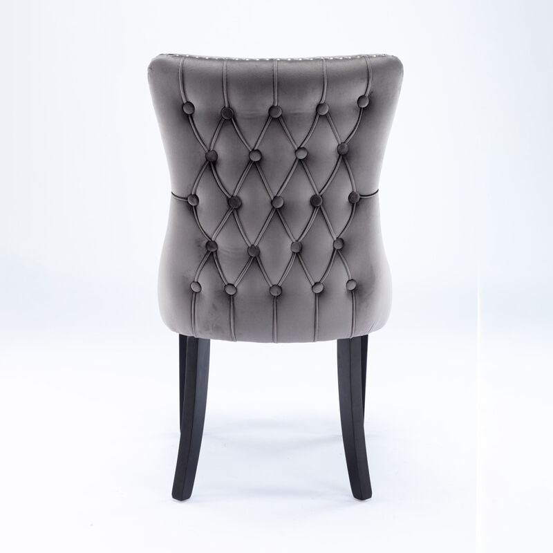 Set of 2 Upholstered Wingback Dining Chairs