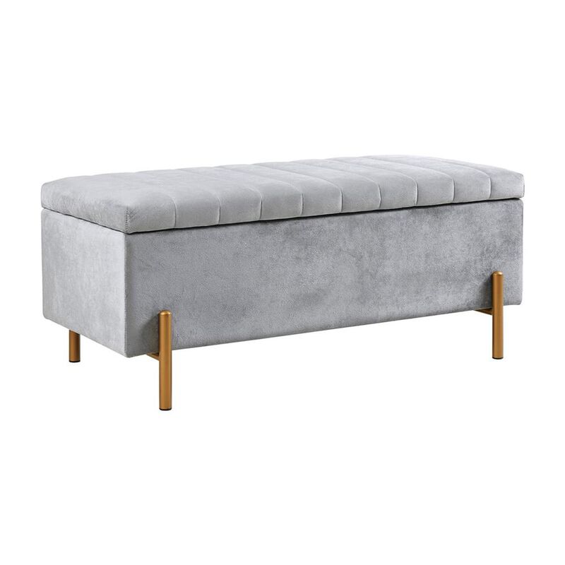 Belen Kox Upholstered Storage Bench with Gold Metal Legs, Belen Kox