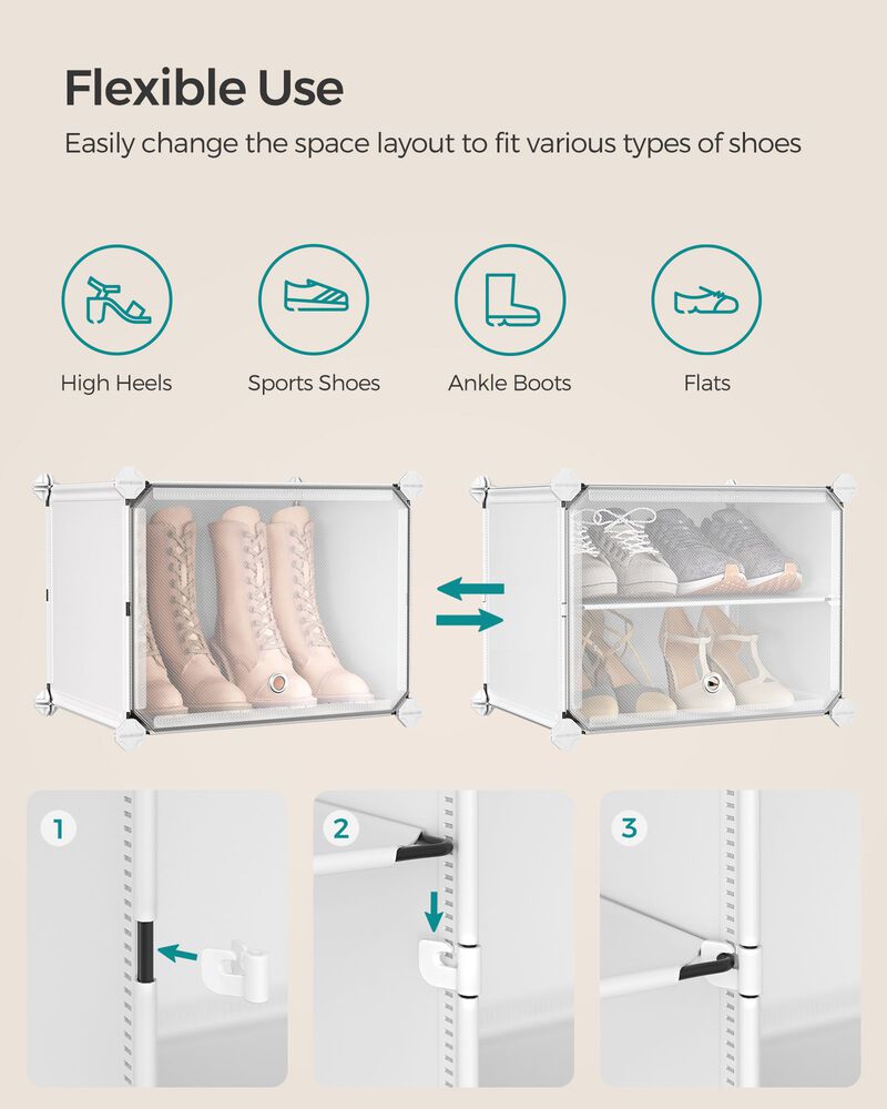 Plastic Shoe Rack with 12 Cubes for Versatile Storage and Easy Organization