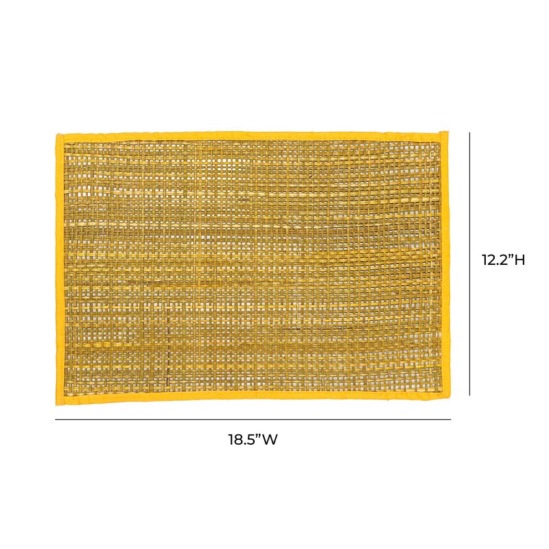 Peele Yellow Seagrass Placemats - Set of 4