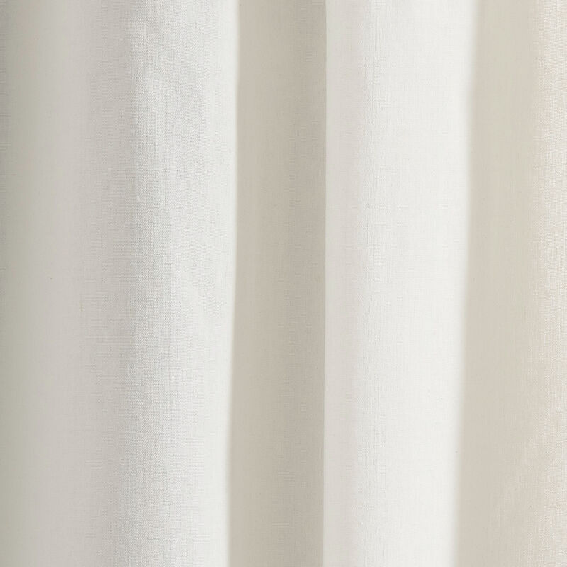 Luxury Modern Flower Linen Like Embroidery Border Window Curtain Panel