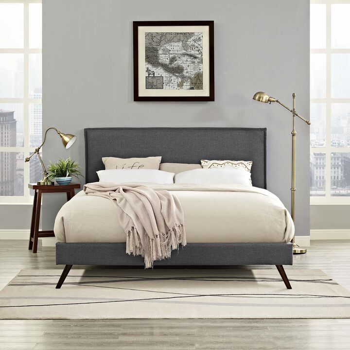 Modway - Amaris Queen Fabric Platform Bed with Round Splayed Legs