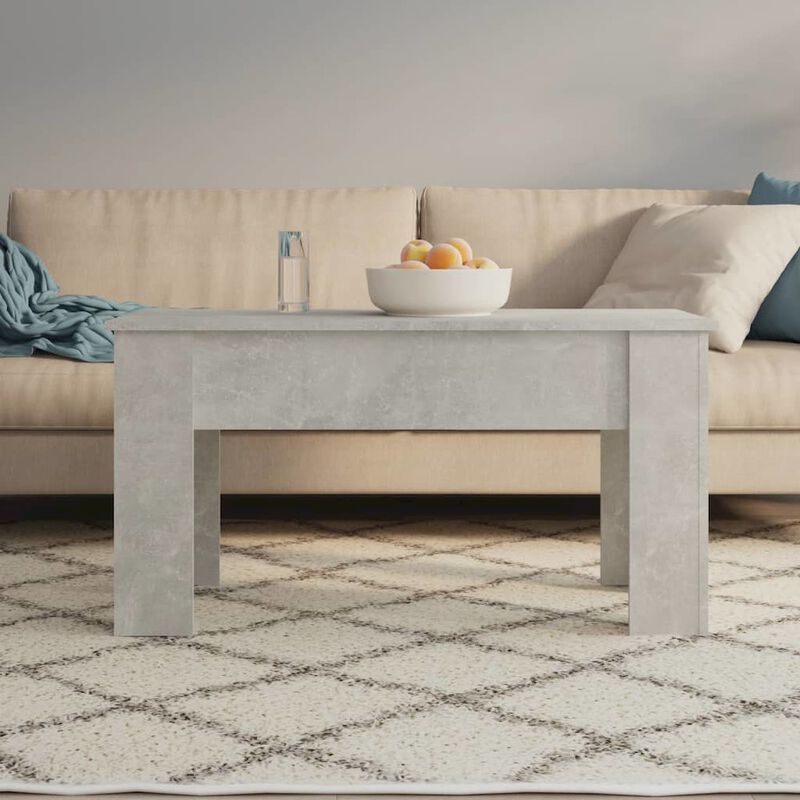 Coffee Table Concrete Gray 39.8"x19.3"x20.5" Engineered Wood